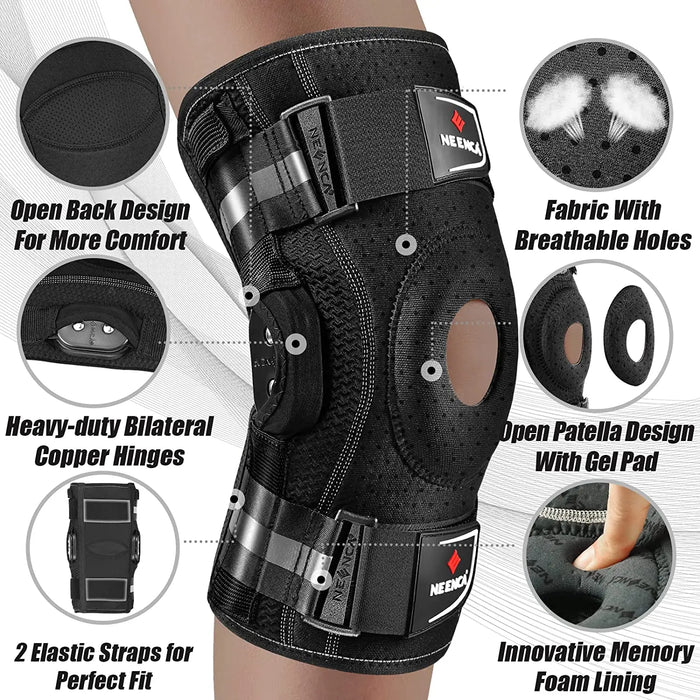 Adjustable Knee Support Brace, Compression Sleeve with Gel Pad, image 2