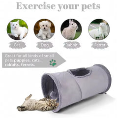 Foldable Plush Cat Tunnel