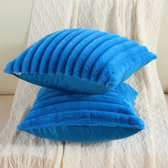 Faux Fur Striped Cushion Cover, 45 x 45 cm