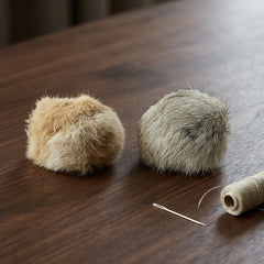 Faux Fur Pom Pom Cat Balls with Catnip