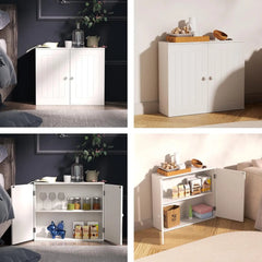 BRIEFNESS Wall & Floor Storage Cabinet – Adjustable Double-Door Unit