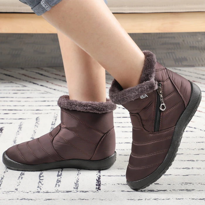 Women's Fur Lined Flat Waterproof Snow Boots, alternative view