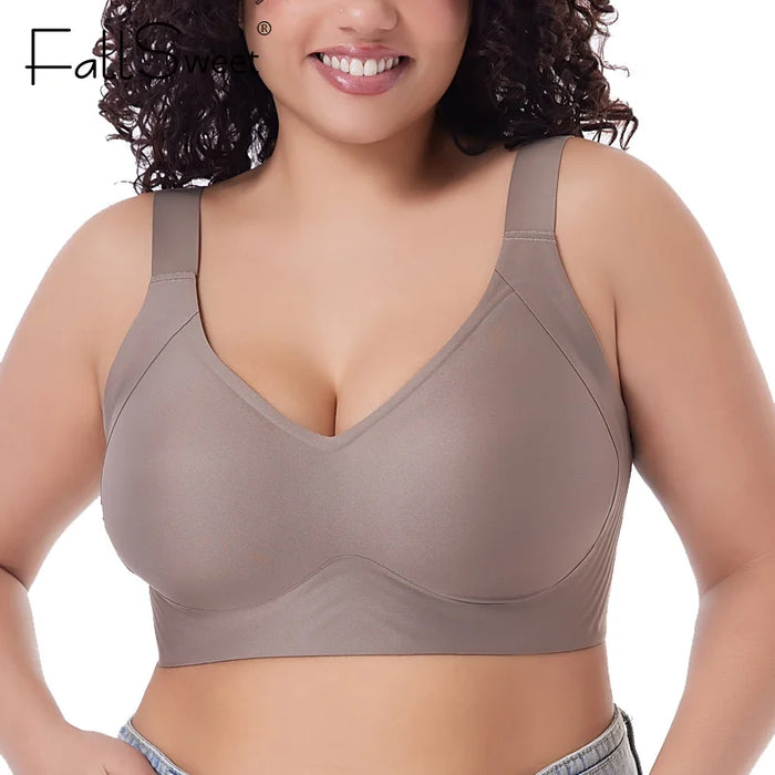 FallSweet Push-Up Bra, Seamless Plus Size Wireless Bralette