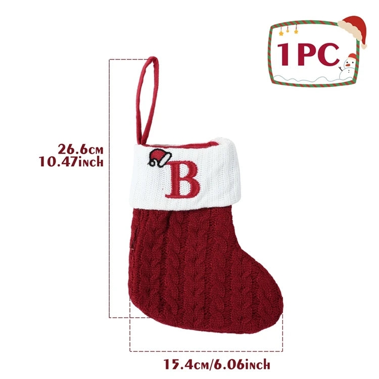 Mini Knitted Letter Stocking Decoration
