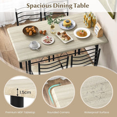 GOFLAME 5-Piece Dining Table Set – Counter Height Table with 4 Chairs