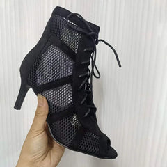 Elegance in Lace: Open Toe Heels