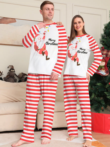 Cosy Family Christmas Pyjamas - Santa & Reindeer Design