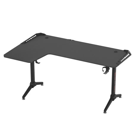 L-Shaped RGB Gaming Desk – Large Corner Computer Table with LED Lights