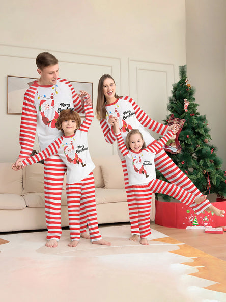 Cosy Family Christmas Pyjamas - Santa & Reindeer Design