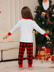 Festive Family Pyjama Set - Red & Green Plaid with Elk Design