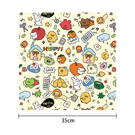 Wrap-around makeup pouch, 35 x 35 cm, Doodle Print