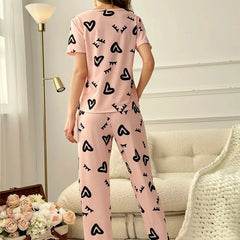 Printed Short-Sleeve Pyjama Set