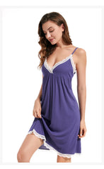 Satin Lace Trim Nightdress