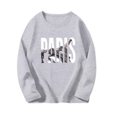 Girls' Paris Eiffel Tower Long-Sleeve Cotton T-Shirt