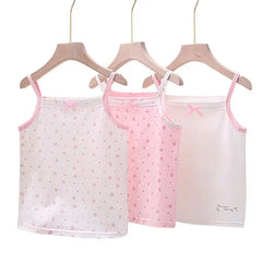 Girls' Cotton Vest Tops, Pack of 3