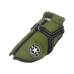 Waterproof Dog Coat with Built-In Harness, S to 4XL