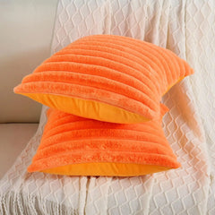Faux Fur Striped Cushion Cover, 45 x 45 cm