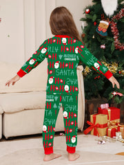 Festive Green Family Christmas Pyjamas