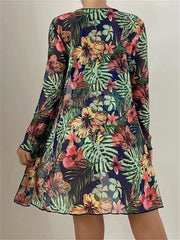 Tropical Glam 3-Piece Bikini Set – Push-Up Swimsuit with Long Sleeve Cover-Up