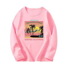 Girls' Paris Eiffel Tower Long-Sleeve Cotton T-Shirt