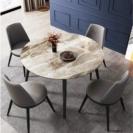 Modern Round Dining Table – 80cm Marble Top Kitchen & Dining Table for 4