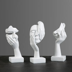 Abstract Mask Resin Statue – Modern Home & Office Decor