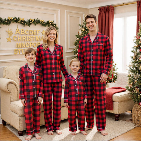 Plaid Family Christmas Pyjama Set - Cosy Festive Outfits