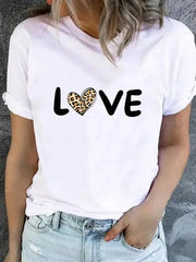Trendy Graphic Print T-Shirt – Casual Short Sleeve Women’s Tee