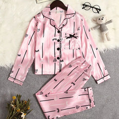 Girls' Satin Silk Pyjama Set – Long Sleeve Two-Piece Sleepwear