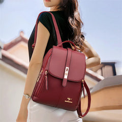 Luxury PU Leather Women's Backpack – Vintage Casual Daypack