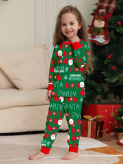 Festive Green Family Christmas Pyjamas