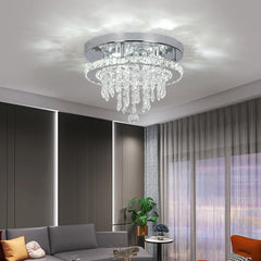 Minimalist Square Crystal LED Ceiling Light – Modern Flush Mount Chandelier