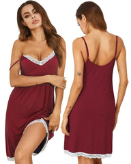 Lace V-Neck Suspender Nightdress