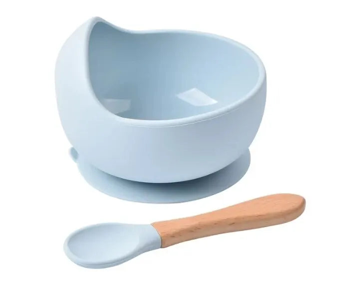 Silicone Suction Weaning Bowl and Spoon Set, 2 Piece