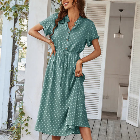 Polka Dot Breeze Midi Dress