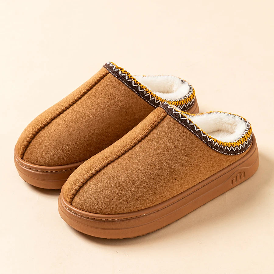 Women's Fluffy Faux Fur Slippers, Non-Slip Sole