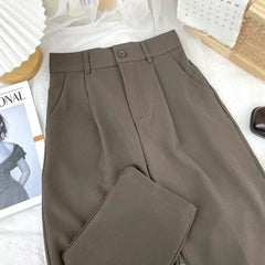 Women's High-Waisted Harem Trousers – Smart Casual Office Suit Pants