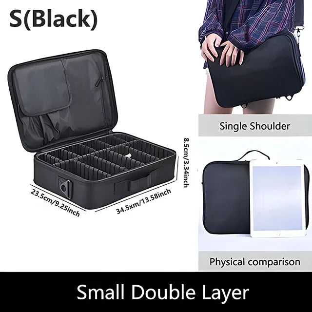 Large Makeup Case with Adjustable Dividers