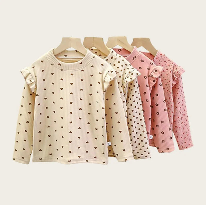 Baby Girls’ Floral Long-Sleeve Cotton Blouse