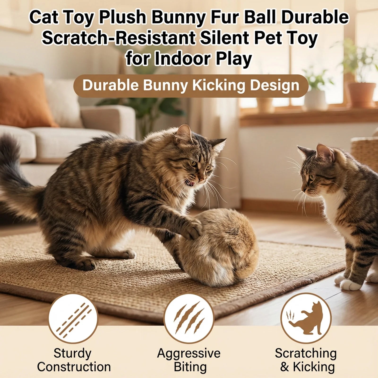 Faux Fur Pom Pom Cat Balls with Catnip