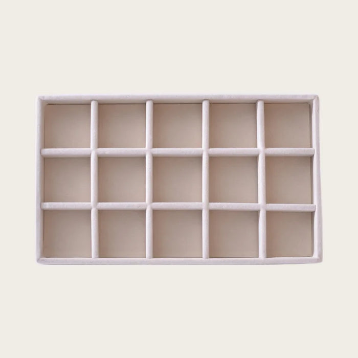 Velvet jewellery tray organiser, 18 Compartments
