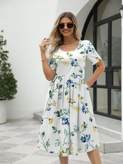 Elegance in Bloom: Printed Midi Dress