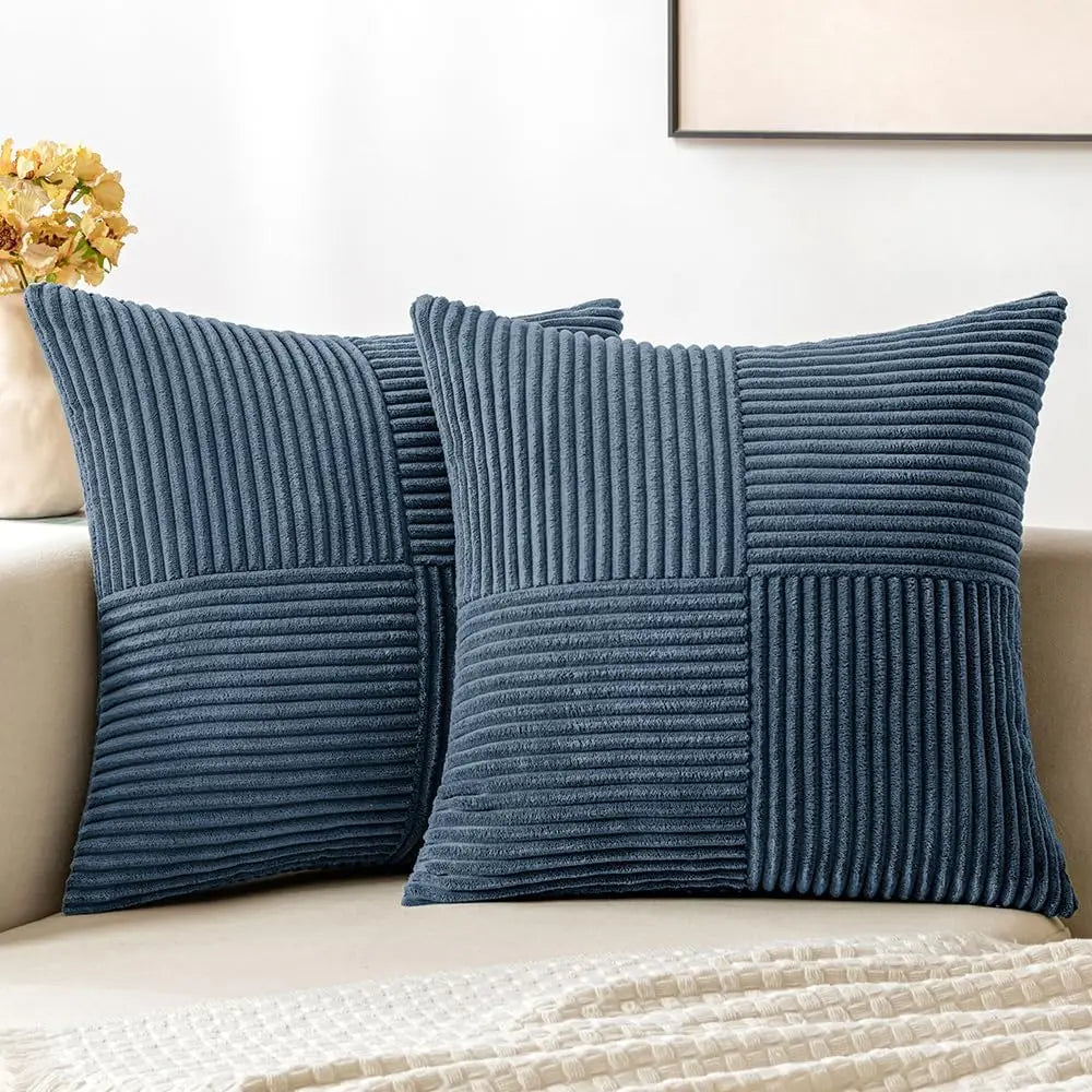 Corduroy Patchwork Cushion Cover