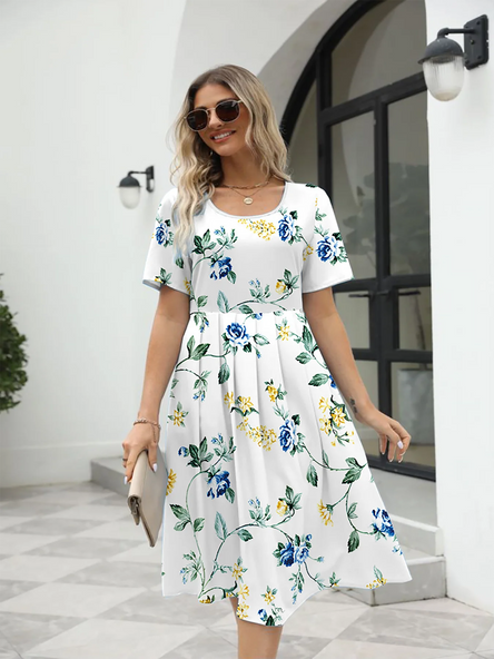 Elegance in Bloom: Printed Midi Dress