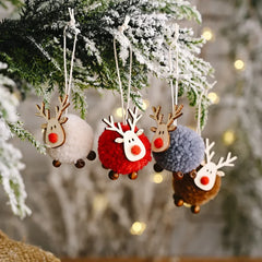 Felt Reindeer Christmas Decorations, Set of 4