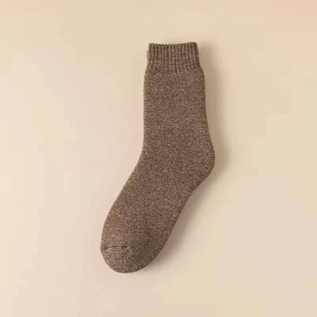 Fleece-lined thermal socks, 1 Pair, Coffee