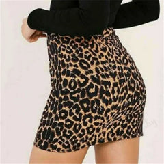 Women's Leopard Print Mini Skirt – High Waist Bodycon Pencil Skirt