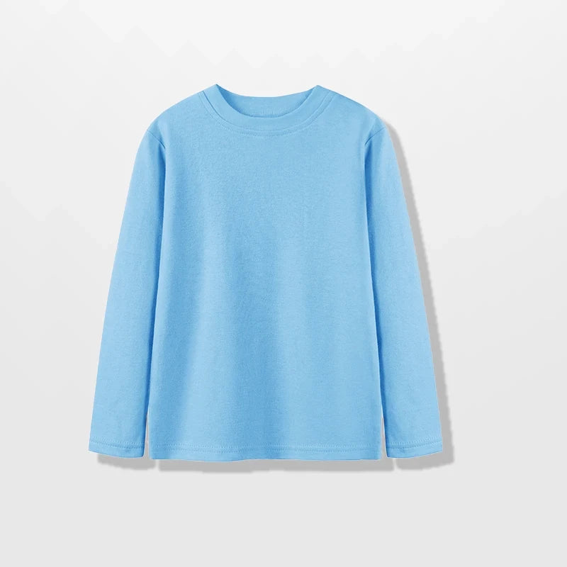 Kids' 100% Cotton Long Sleeve T-Shirt, 7 Colours