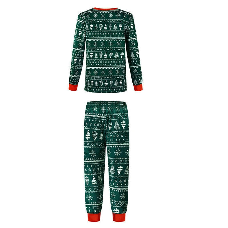 Matching Family Christmas Pyjamas, Green Fair Isle Print