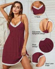 Lace V-Neck Suspender Nightdress